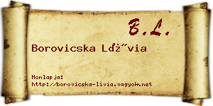 Borovicska Lívia névjegykártya